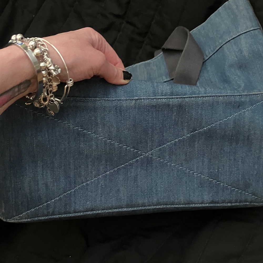 Coach Denim Blue Tote with Logo - Picture 4 of 6
